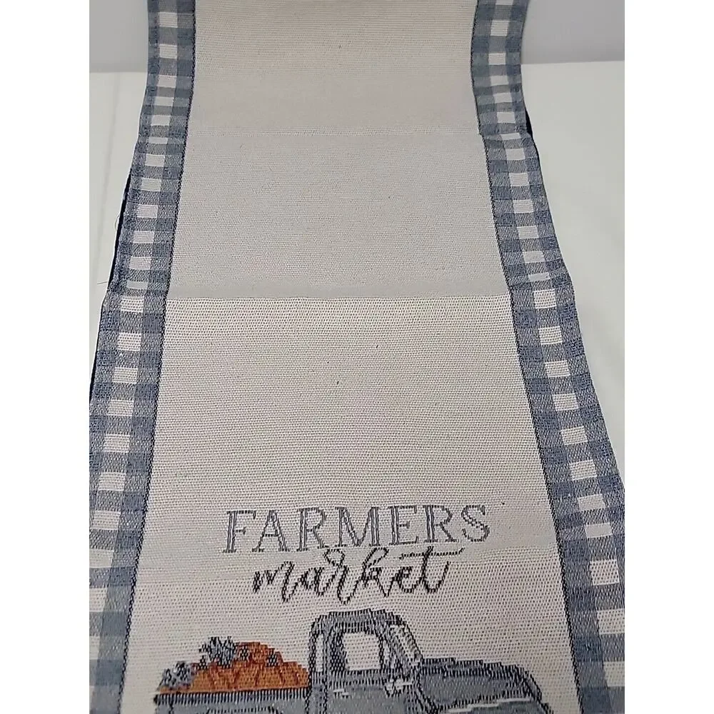 Farmers Market Pumpkin Picking Harvest Corn Maze Fall Table Runner 67